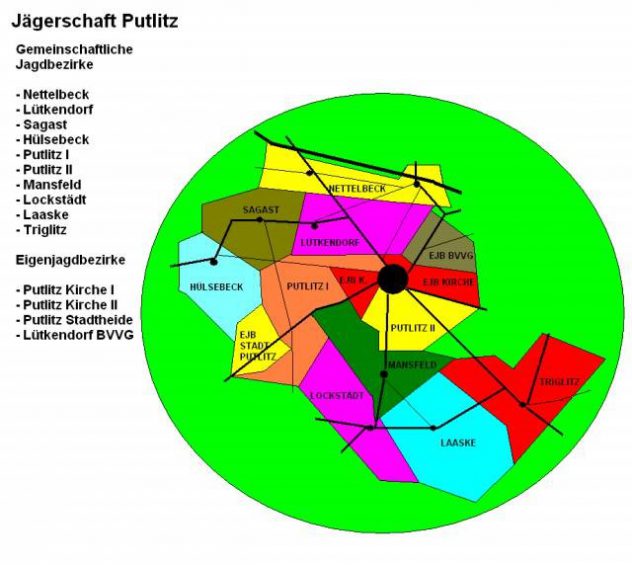 Jagdreviere Jägerschaft Putlitz